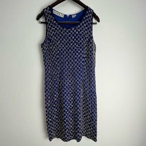 👗 Vintage SCALA Royal Blue Beaded Silk Dress large Rare Hand-Beaded 90s Cocktail